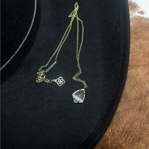 Kendra Scott Gold Necklace with Clear Geometric Pendant